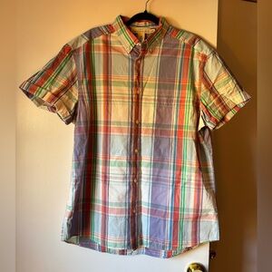 H&M Colorful Plaid Button Down Shirt XL